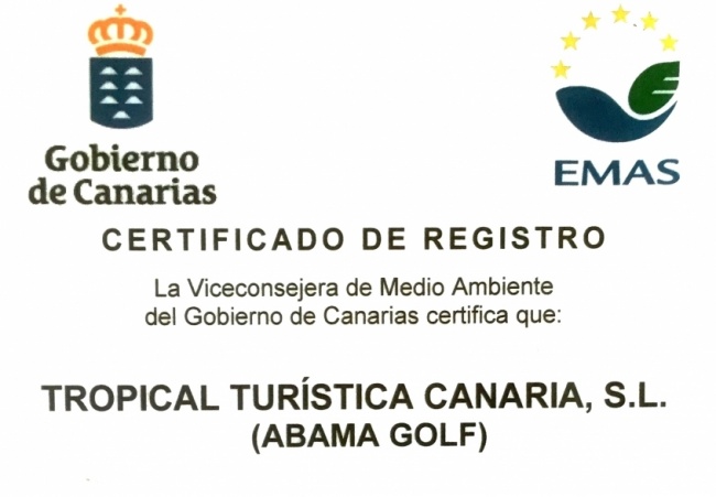 Abama Golf jest pierwszym polem golfowym na Wyspach Kanaryjskich, które otrzymało certyfikat EMAS